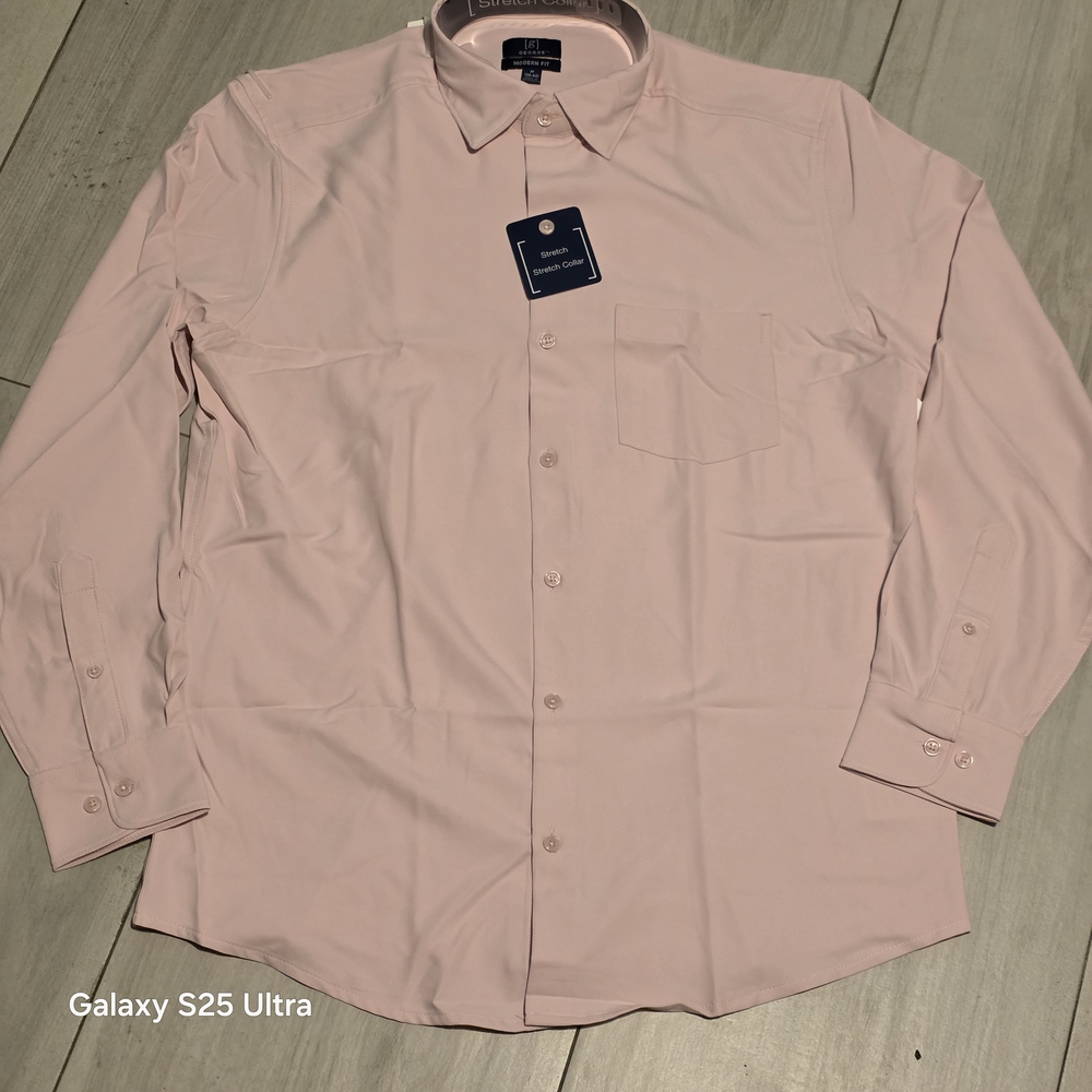 B040 George Men's Light Pink Casual Button Down Shirt